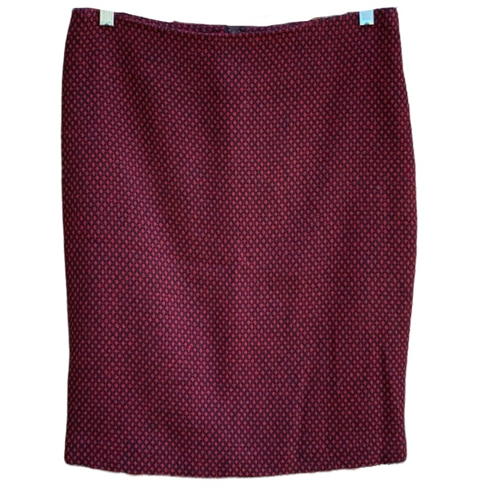 Lord and Taylor Petite Red & Black Pencil Skirt